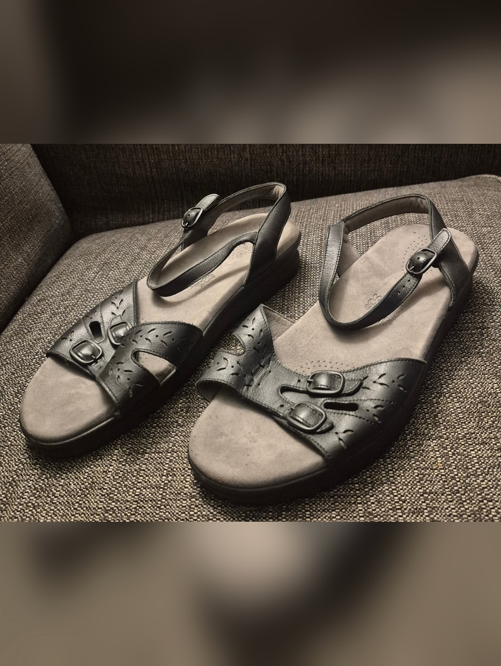 SAS Duo Tripad Comfort Women’s Black Sandals Size 10 Wide Width